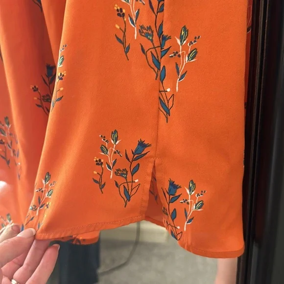 Daniel Rainn orange floral top XL - Picture 7 of 9